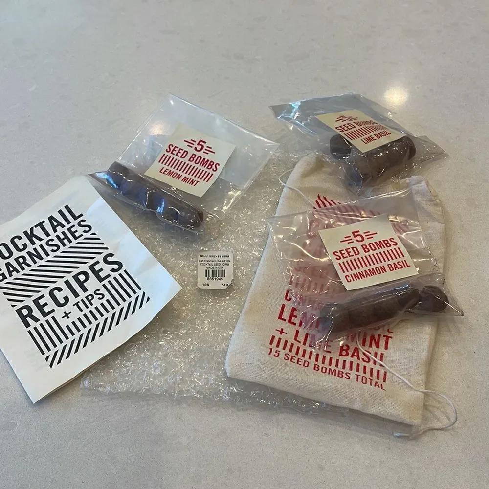 COPY - Williams Sonoma seed bombs, fun for cocktails. Vintage seeds great for w…